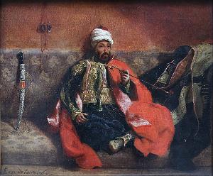 EUGENE DELACROIX-1825 TURC ASSIS FUMANT